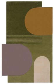 Zöld gyapjú szőnyeg 180x120 cm Lozenge - Flair Rugs
