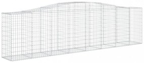vidaXL 4 db íves horganyzott vas gabion kosár 400x50x100/120 cm