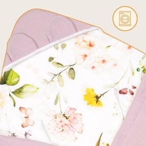Lionelo - pólya autósüléshez TRAVEL SWADDLE 90x90 cm rózsaszín virágminta