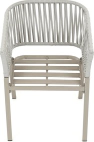 Kerti szék, fém, polyrattan, bézs, AZC-S1430 CRM