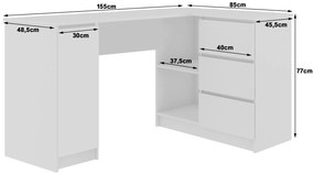 Sarok PC asztal Bevin (szonoma tölgy + wenge) (J). 1069142