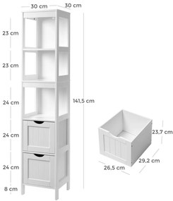 BBC66WT fehér könyvespolc