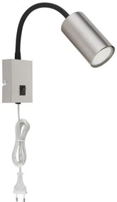 Globo 57911W - Rugalmas fali lámpa ROBBY 1xGU10/25W/230V fekete/króm