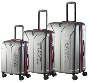 Deuba Set 3 db utazóbőrönd - ezüst