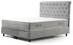 Világosszürke ágyneműtartós boxspring ágy 140x200 cm Sonata – Kalune Design