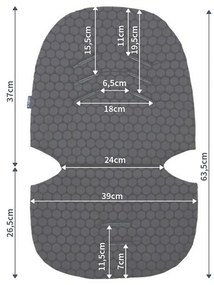 Alátét babakocsiba Zaffiro grafit 63,5 cm