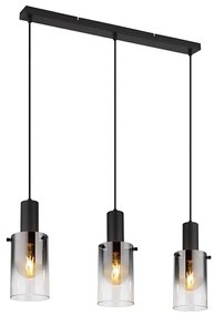 Globo 15907-3H - Csillár zsinóron FLORENTINA 3xE27/40W/230V fekete