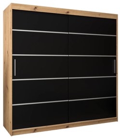 Ruhásszekrény 200 cm Verika 1 200 (artisan tölgy + fekete). 1063727