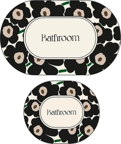 Fekete-bézs fürdőszobai kilépő szett 2 db-os 60x100 cm Oweld – Foutastic