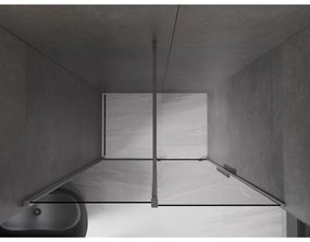 Mexen Velar, tolózuhanyajtó nyitáshoz 150 cm, 8 mm szürke üveg, polírozott grafit, 871-150-000-41-66
