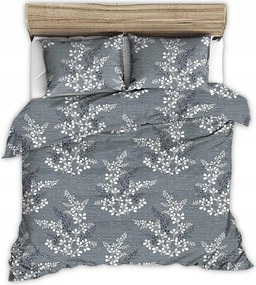 Ágyneműhuzat kéregből 180x200 gally mintás, grafit háttér