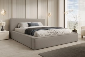 Nirello kárpitozott ágy 160x200 tárolóval - bézs Castel 15 bársony