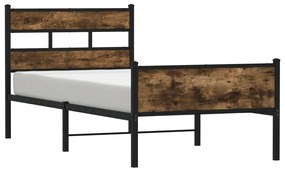 füstös tölgy színű szerelt fa ágykeret matrac nélkül 107x200 cm