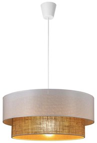 BORHO kábeles függőlámpa 1xE27/60W/230V, fehér/juta