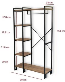 Rex Atlantic Pine and Black ruhaállvány