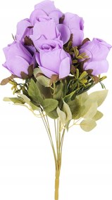 Csokor 9 Rózsa Rügyekben 46CM Lila Művirág Rózsa Kompozíció