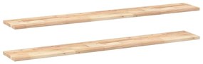 2 db kezeletlen tömör akácfa függőpolc 140 x 20 x 2 cm