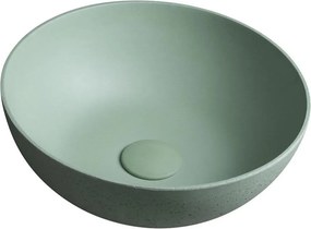 Sapho - FORMIGO ráépíthető mosdó, átmérő 39 cm, beton/zöld