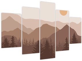 Kép - Barna hegyek N⁰1 (150x105 cm)