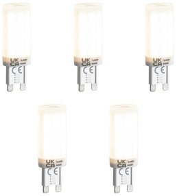 5 db-os G9 3 lépésben szabályozható opál LED izzó 4,5W 500 lm 4000K