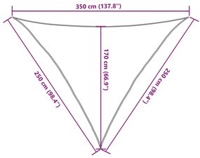 bézs HDPE napvitorla 160 g/m² 2,5 x 2,5 x 3,5 m