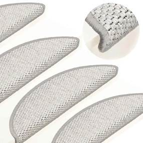 15 db szizál hatású platina öntapadó lépcsőszőnyeg 56x17x3 cm