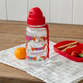 Piros tritán gyerek ivópalack 500 ml Sausage Dog – Rex London