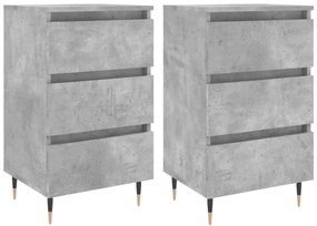 2 db betonszürke szerelt fa éjjeliszekrény 40x35x69 cm