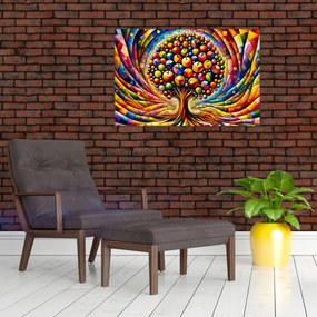 Kép – Színes fa almákkal (90x60 cm)