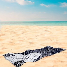 Sötétkék strandtörölköző 90x180 cm Shark – DecoKing