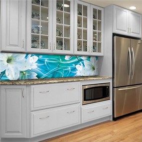 Fotótapéta flizelina Magnólia fehér és testi háttér harmatcseppek 250x60 +ragasztó