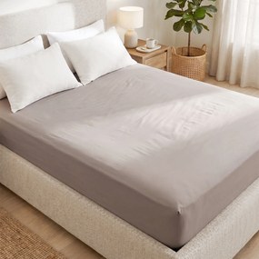 Goldea pamut gumis lepedő - szürkésbarna 90 x 200 cm