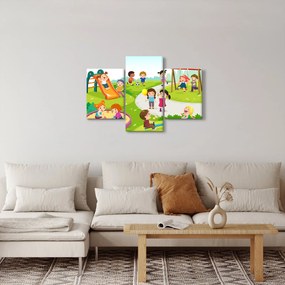 Kép a gyermekek szórakozásáról a homokozóban (90x60 cm)