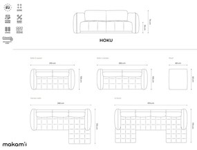 Világosszürke sarokkanapé (bal oldali) Hoku – Makamii