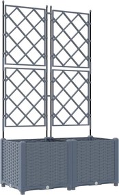 vidaXL Kerti cserép 2 pcs Világosszürke 80 x 40 x 143 cm Acél