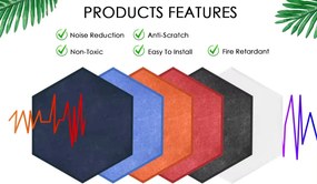 Bilnora extra sűrű hatszögletű öntapadós akusztikus falpanel szobába 9mm vastag 50*50 cm - 11 navy blue