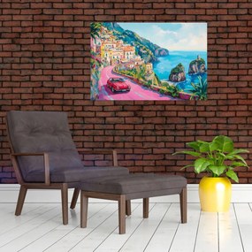 Kép - Rózsaszín part menti út (90x60 cm)