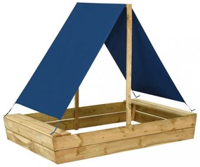 vidaXL impregnált fenyőfa homokozó tetővel 160 x 100 x 133 cm