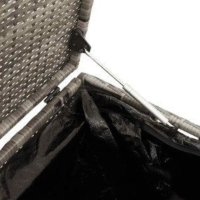 szürke polyrattan kerti tárolóláda 220x50x58 cm