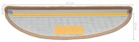 15 db bézs lépcsőszőnyeg 65 x 21 x 4 cm