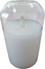 Led Gyertya Üvegbetét Led Mécsestartó Elemes Gyertya Fehér 15X7,5CM