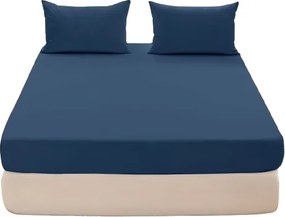 Pamut lepedő 180x200 gumis sötétkék Jersey Több színben