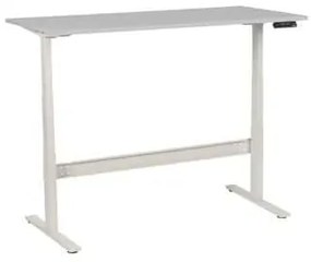 Manutan Expert irodai asztal, elektromosan állítható magasság, 160 x 80 x 62,5 - 127,5 cm, egyenes kivitel, ABS 2 mm, világosszürke