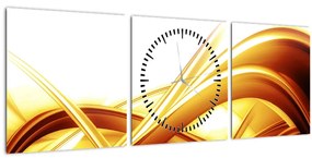 Kép - Sárga absztrakció (órával) (90x30 cm)