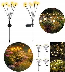 Kültéri napelemes kerti lámpa 6 golyó 2 db-os szett