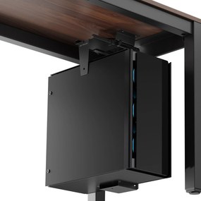 Számítógép tartó az íróasztal alá, állítható, fém, fekete: PC HOLDER