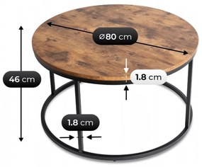 Dohányzóasztal Rusztikus Tölgy Színben. TIM MAX