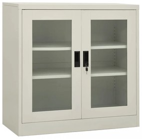 világosszürke acél irodai szekrény 90 x 40 x 90 cm