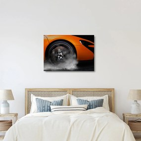 Üveg kép - Narancssárga sportautó (70x50 cm)