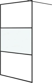 vidaXL fekete selyemmatt ESG üveg zuhanyfal 115x195 cm